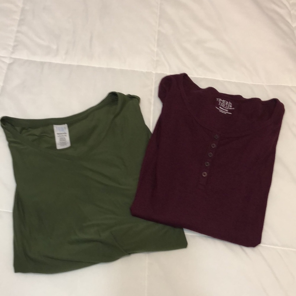 2 maternity long sleeve tops